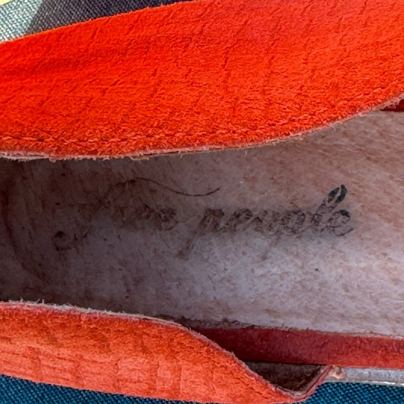 Free People Womens 41 (10) Royale D’Orsay Flats Orange Red Textured Pointed Toe - Picture 5 of 7